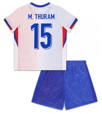 Frankrig Marcus Thuram #15 Replika Babytøj Udebanesæt Børn EM 2024 Kortærmet (+ Korte bukser)